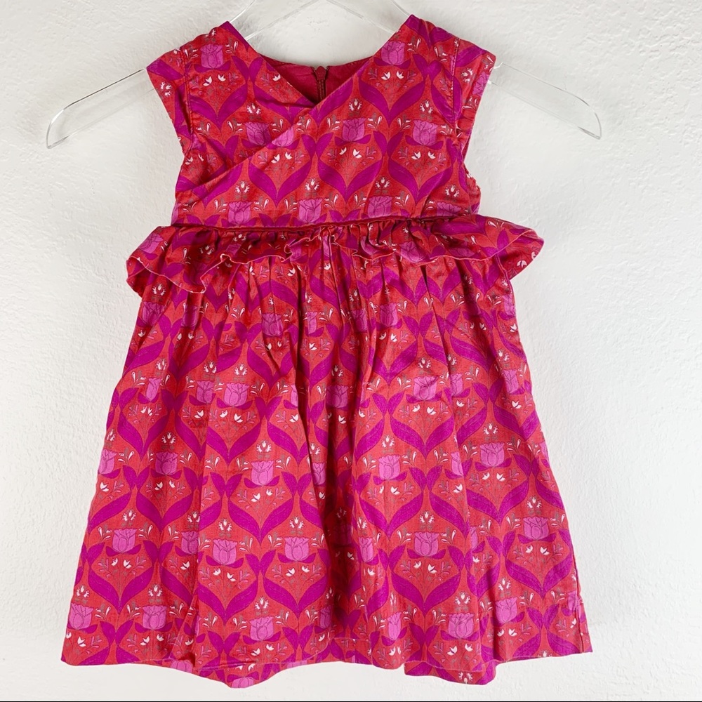 Tea Collection Toddler Pink Sleeveless Palermo Floral Faux Wrap Dress 3